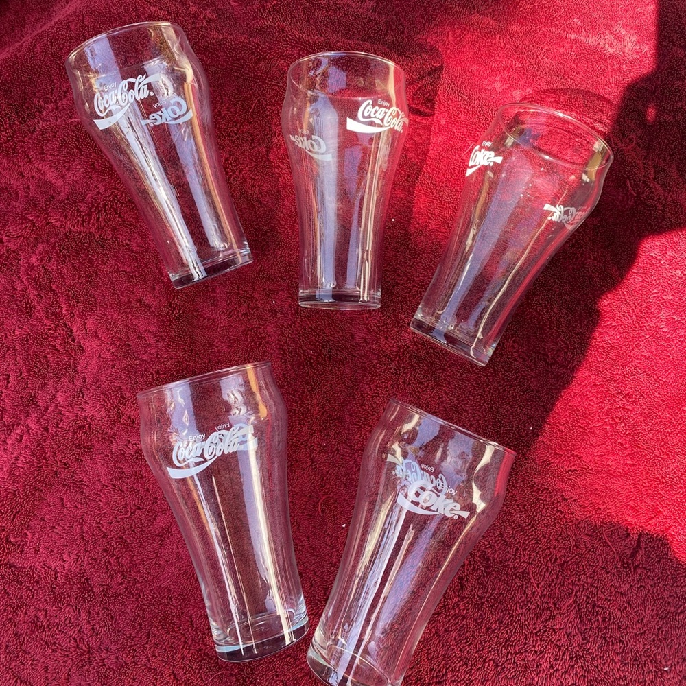 Classic Coca-Cola Drink glasses Set of 5